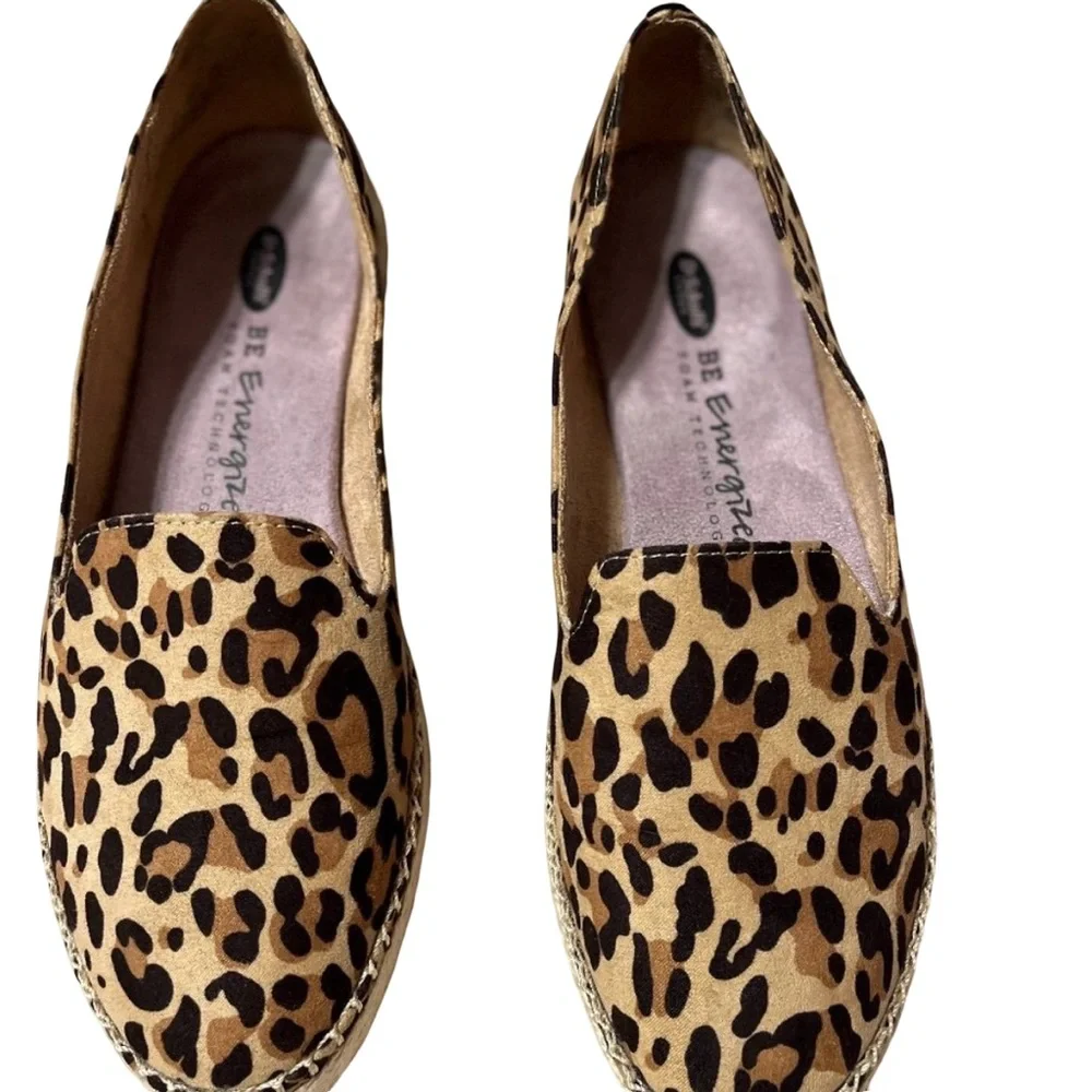 Like New Dr. Scholl's Find Me Espadrille Slip On tan/black leopard print…